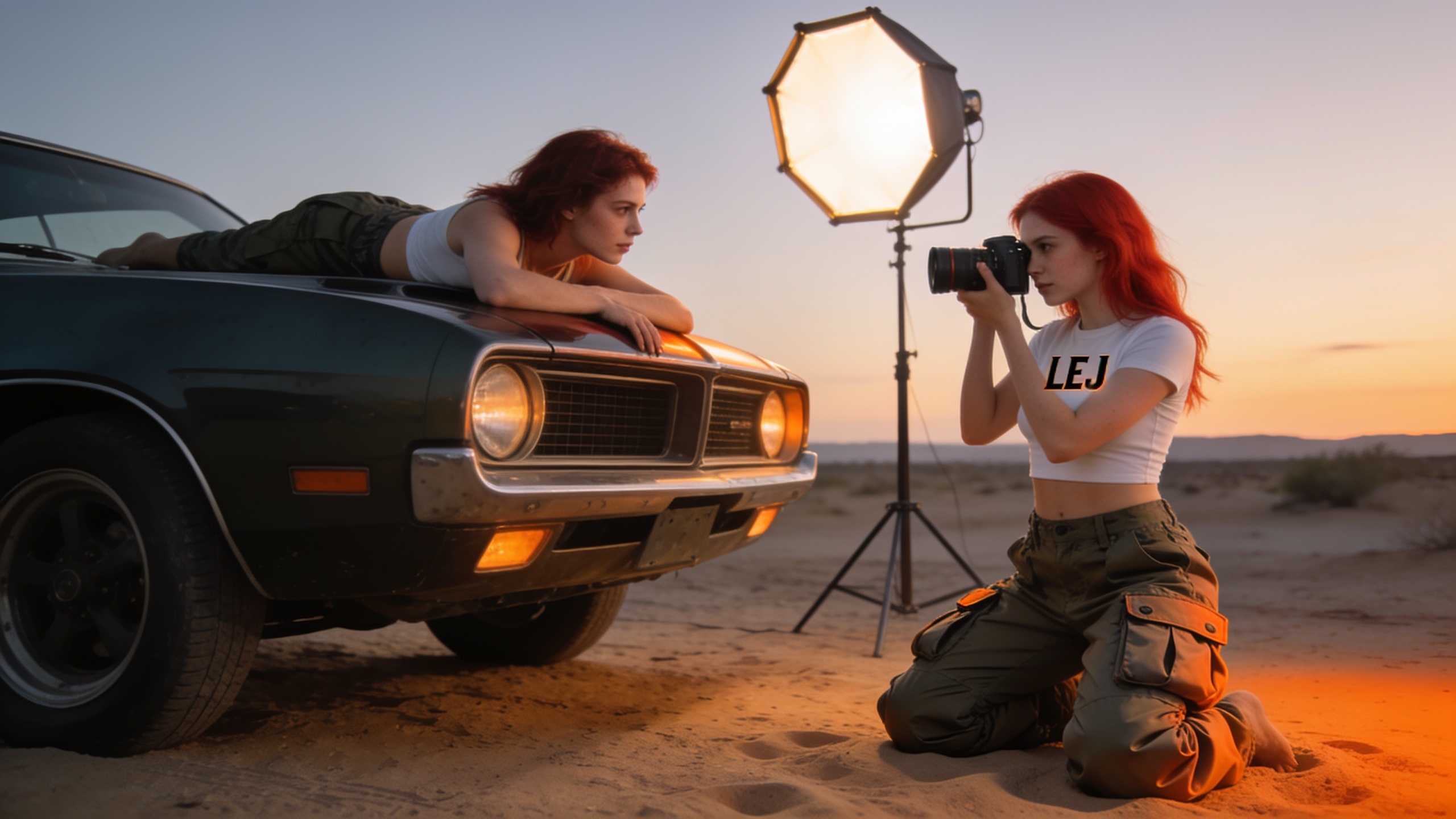 LEJ girl photographer, engagement-first prompt, seedream option 58